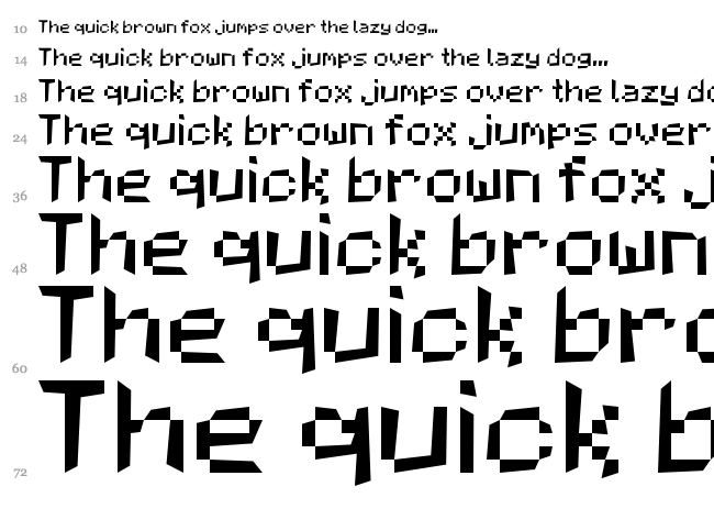Mad Pixels font waterfall